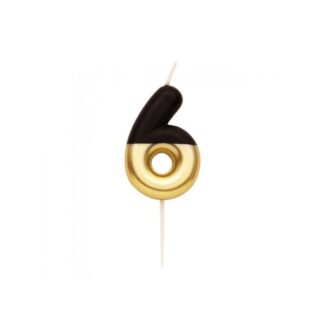 Vela metálica nº 6 negro/oro
