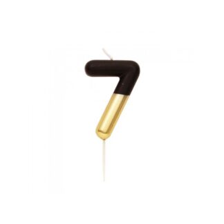 Vela metálica nº 7 negro/oro