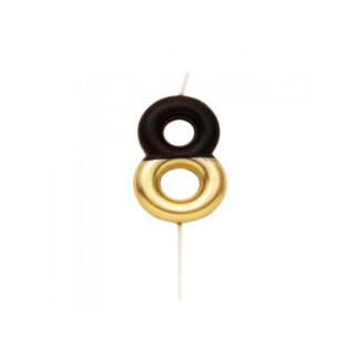 Vela metálica nº 8 negro/oro