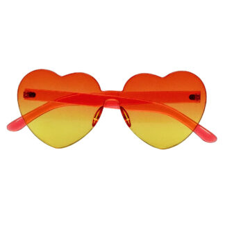 Gafas festival corazones naranja