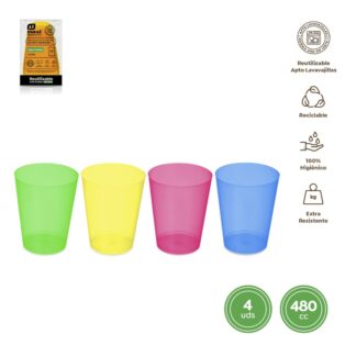 Vaso cubata ancho 480 ml 4ud