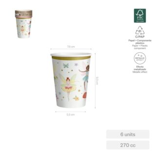 Vaso cartón hadas