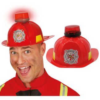 Casco bombero con sirena luz y sonido