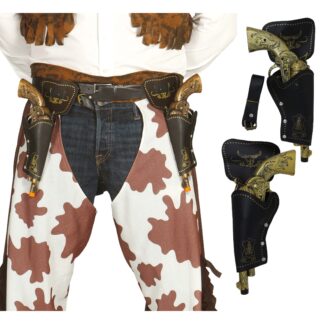 Cartuchera doble con pistolas