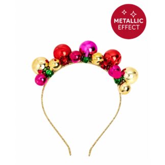 Diadema bolas navidad y cascabeles 1ud