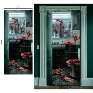 Decoración puerta WC sangriento 80x180 cm